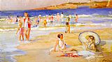 Paul Michel Dupuy Beach At Biarritz painting